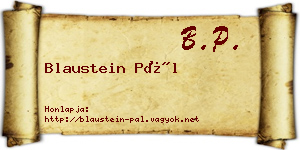 Blaustein Pál névjegykártya