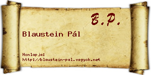 Blaustein Pál névjegykártya