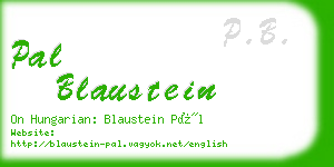 pal blaustein business card